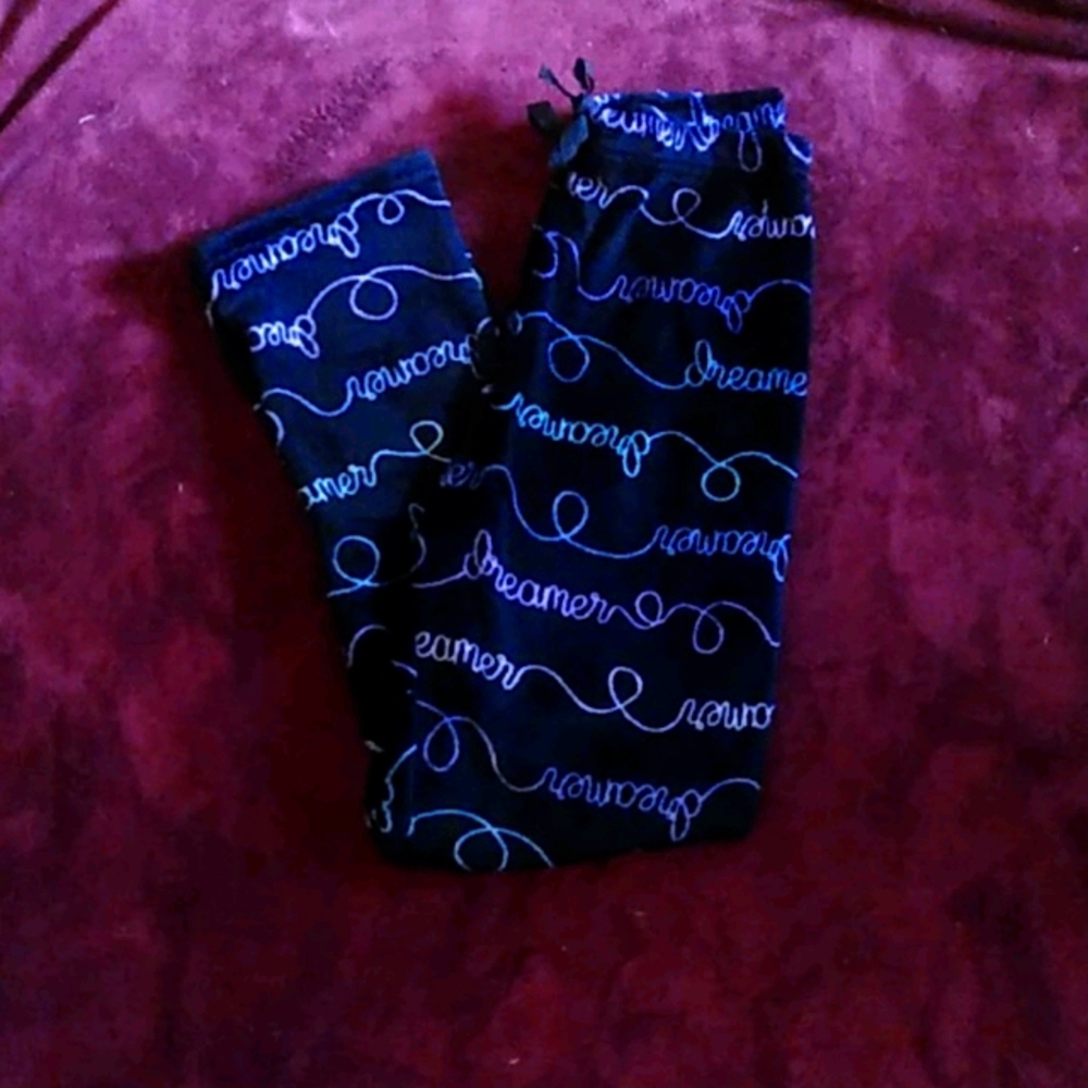 Fuzzy "dreamer" pajama pants